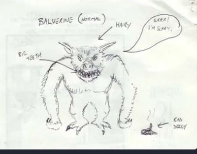 One of Dene's early Balverine drawings